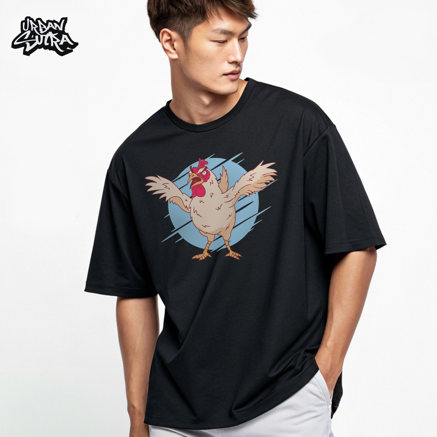 "Chicken Rage" Men's Oversized Tee