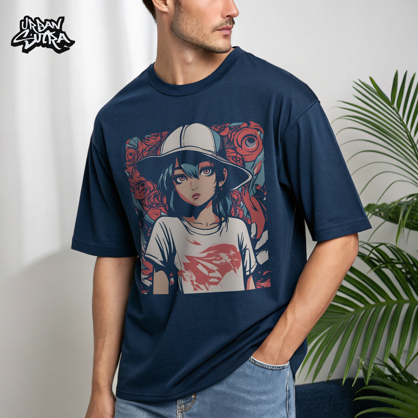 "Hana No Kanojo" Men's Oversized tee