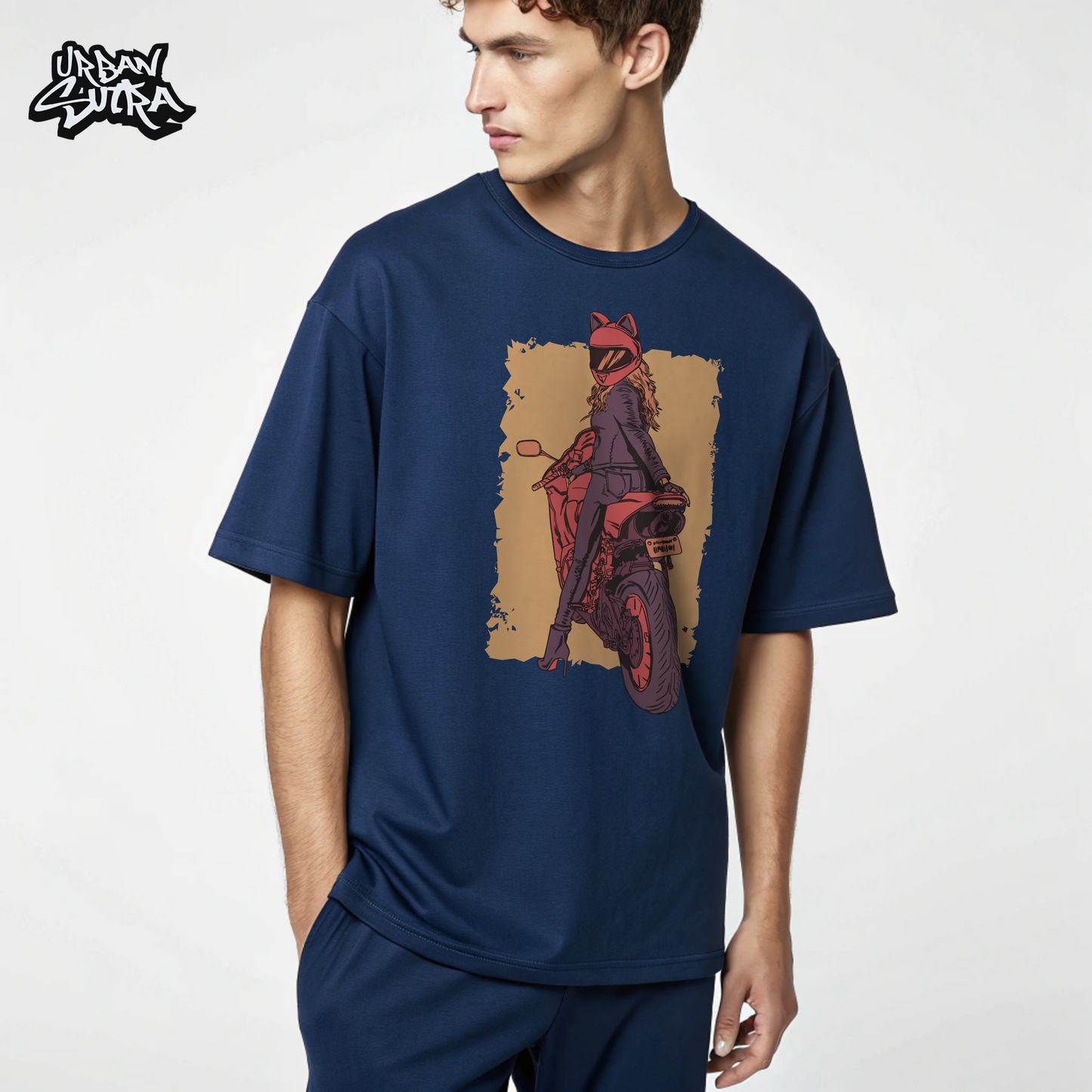 "Biker Girl" Men's Oversized Tee