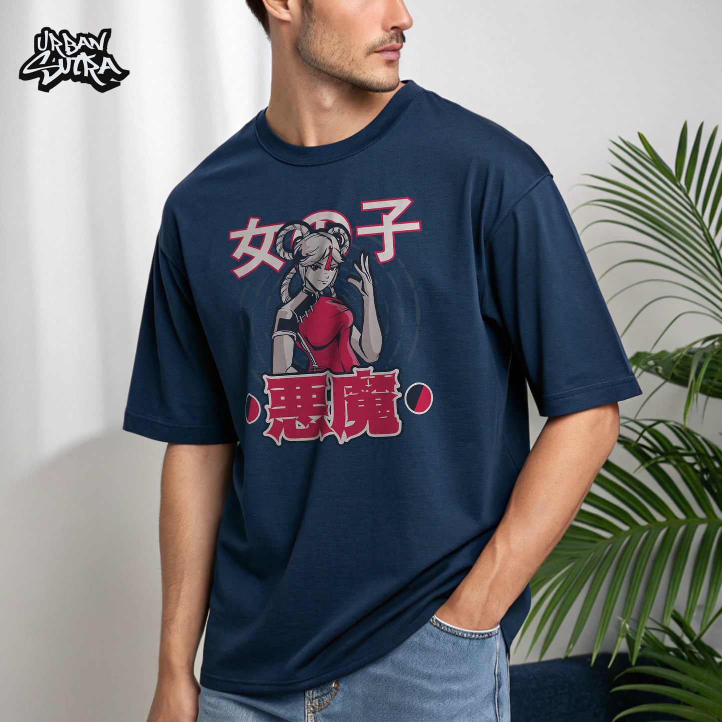 "Red Kunoichi" Men's Oversized Tee