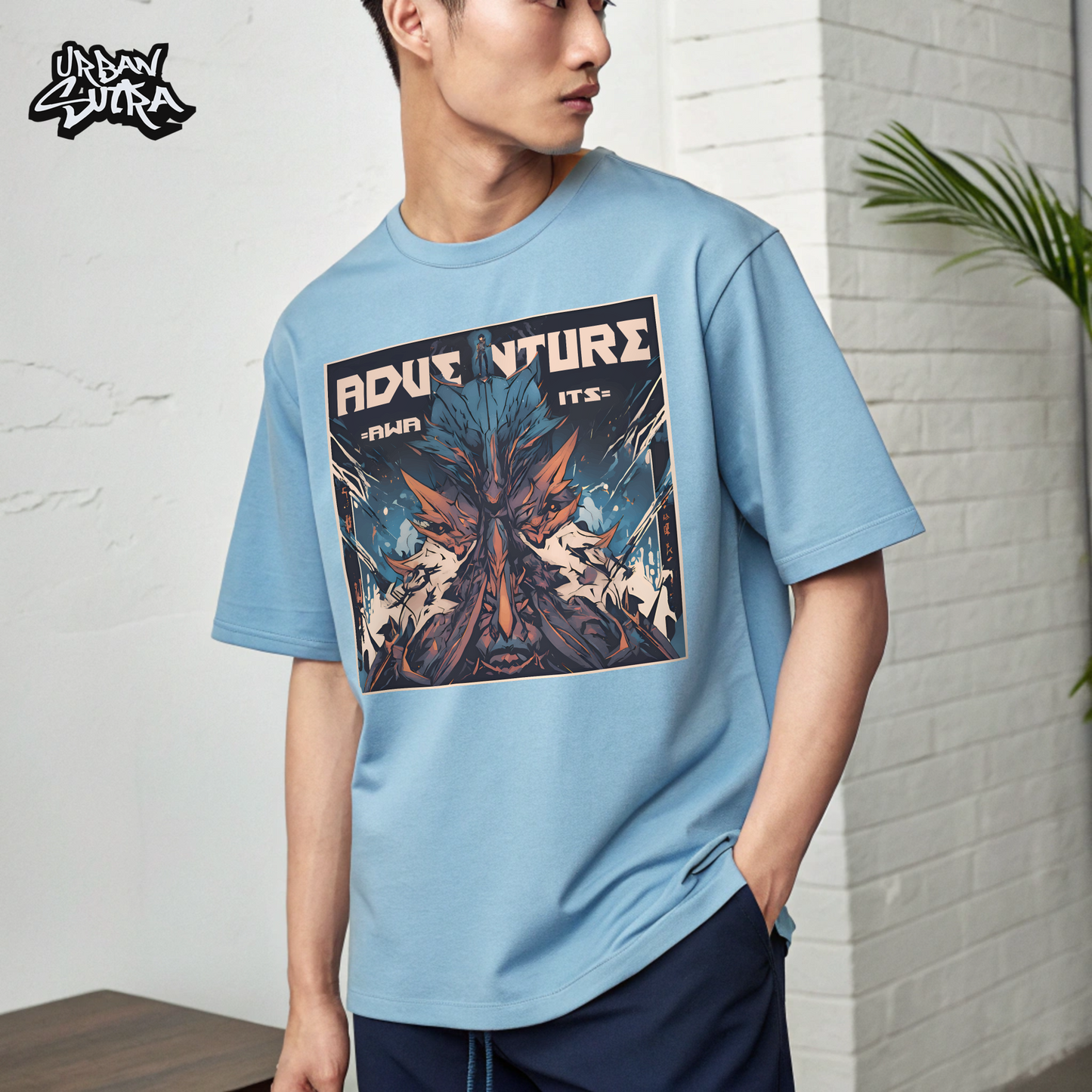 "Adventure Awaits" Men's Oversized Tee
