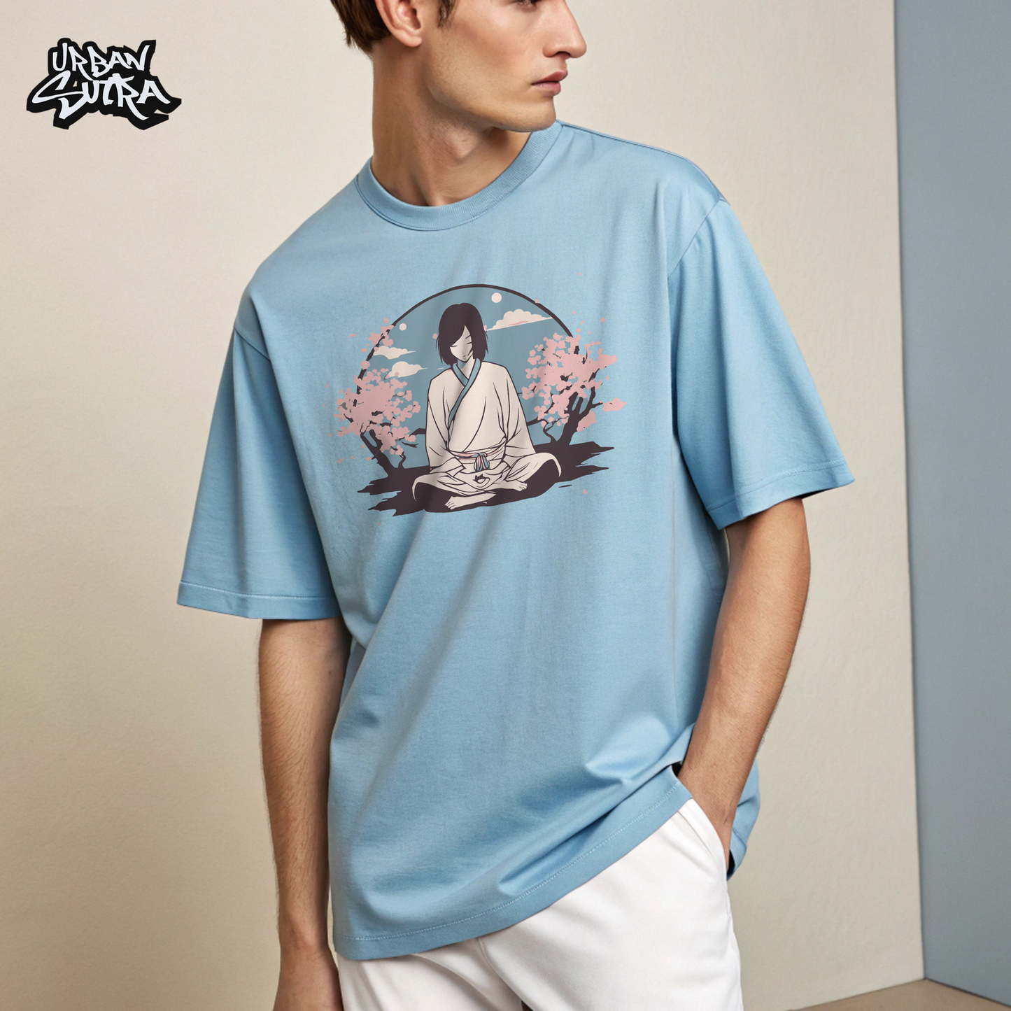 "Silent Meditation" Men's Oversized Tee