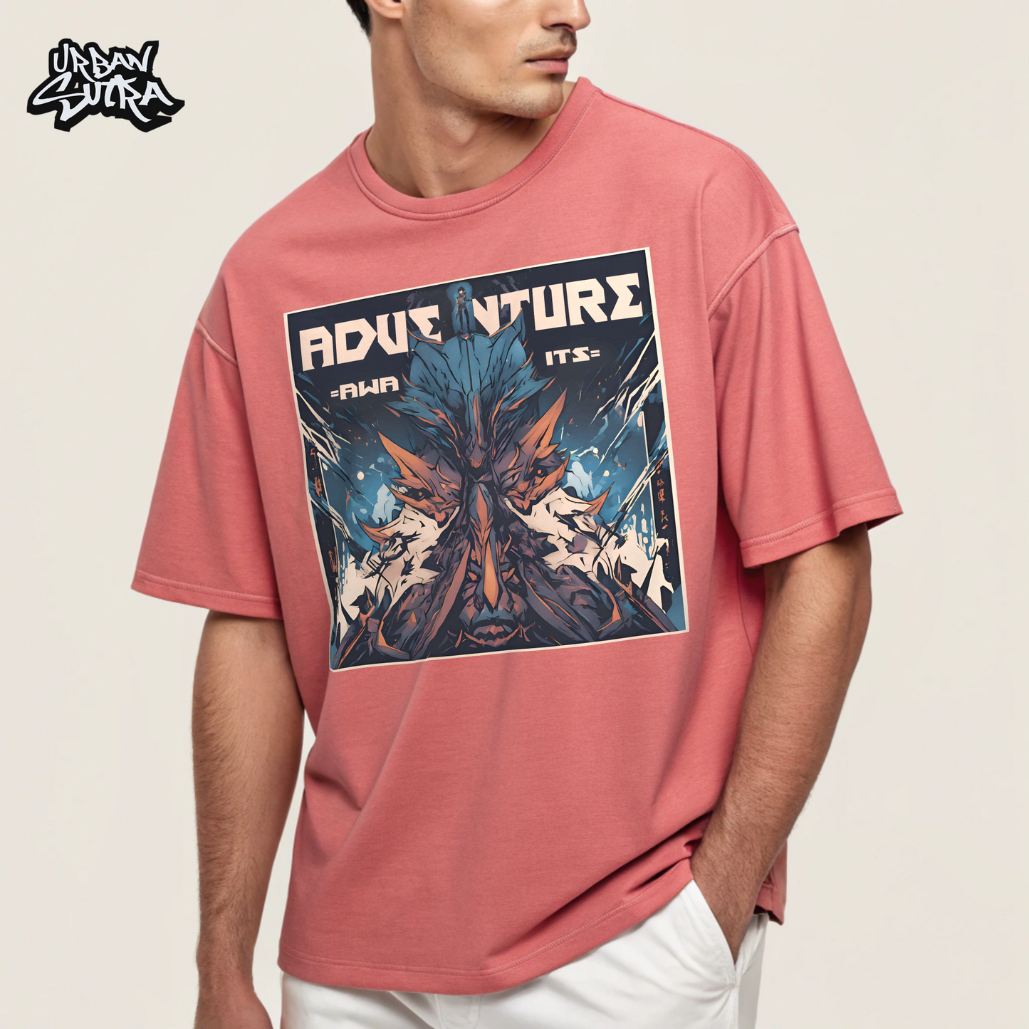 "Adventure Awaits" Men's Oversized Tee