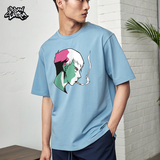 "Cyberpunk Smoker" Men's Oversized Tee