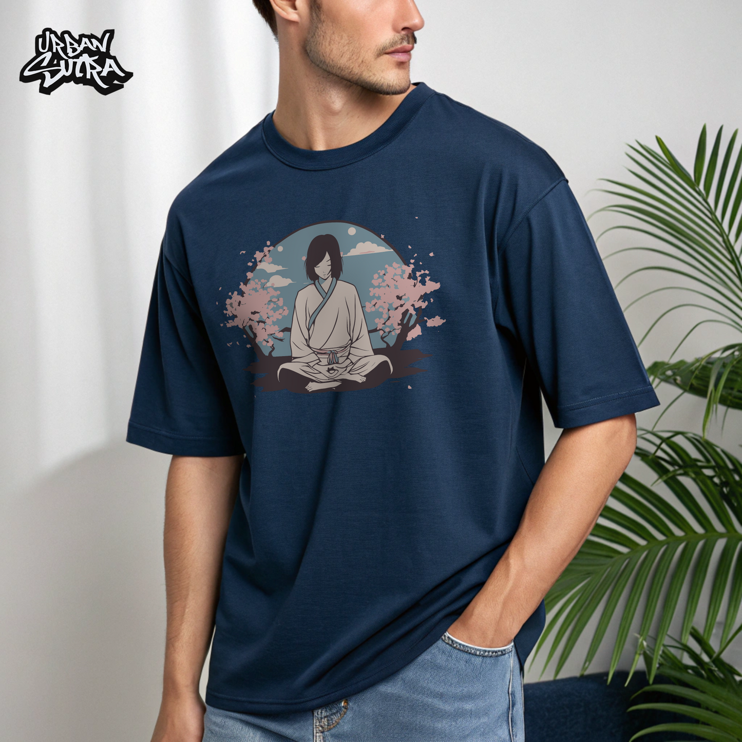 "Silent Meditation" Men's Oversized Tee