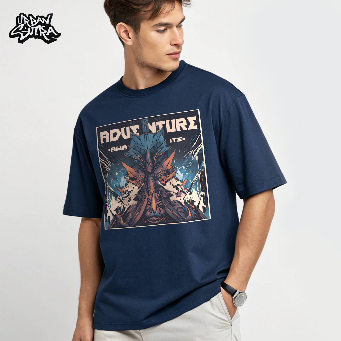 "Adventure Awaits" Men's Oversized Tee