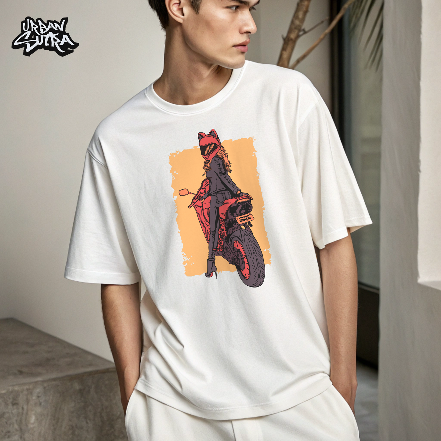 "Biker Girl" Men's Oversized Tee