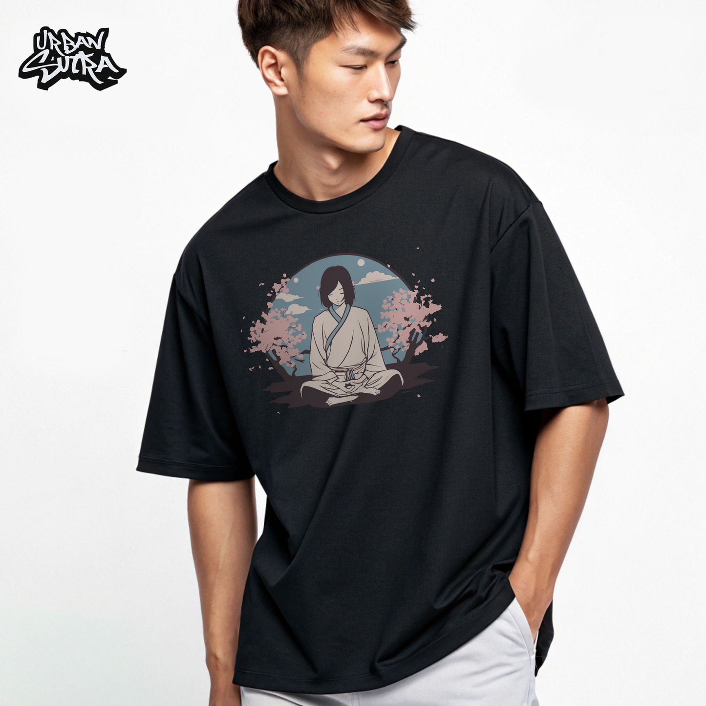 "Silent Meditation" Men's Oversized Tee