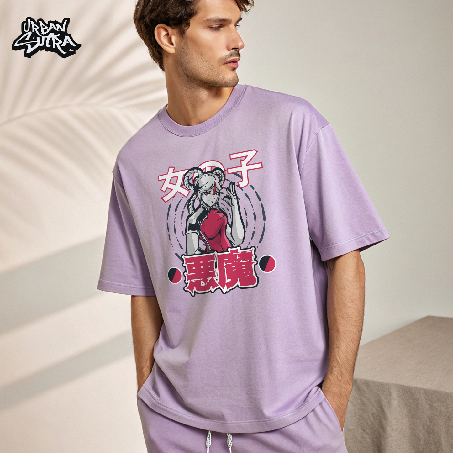 "Red Kunoichi" Men's Oversized Tee