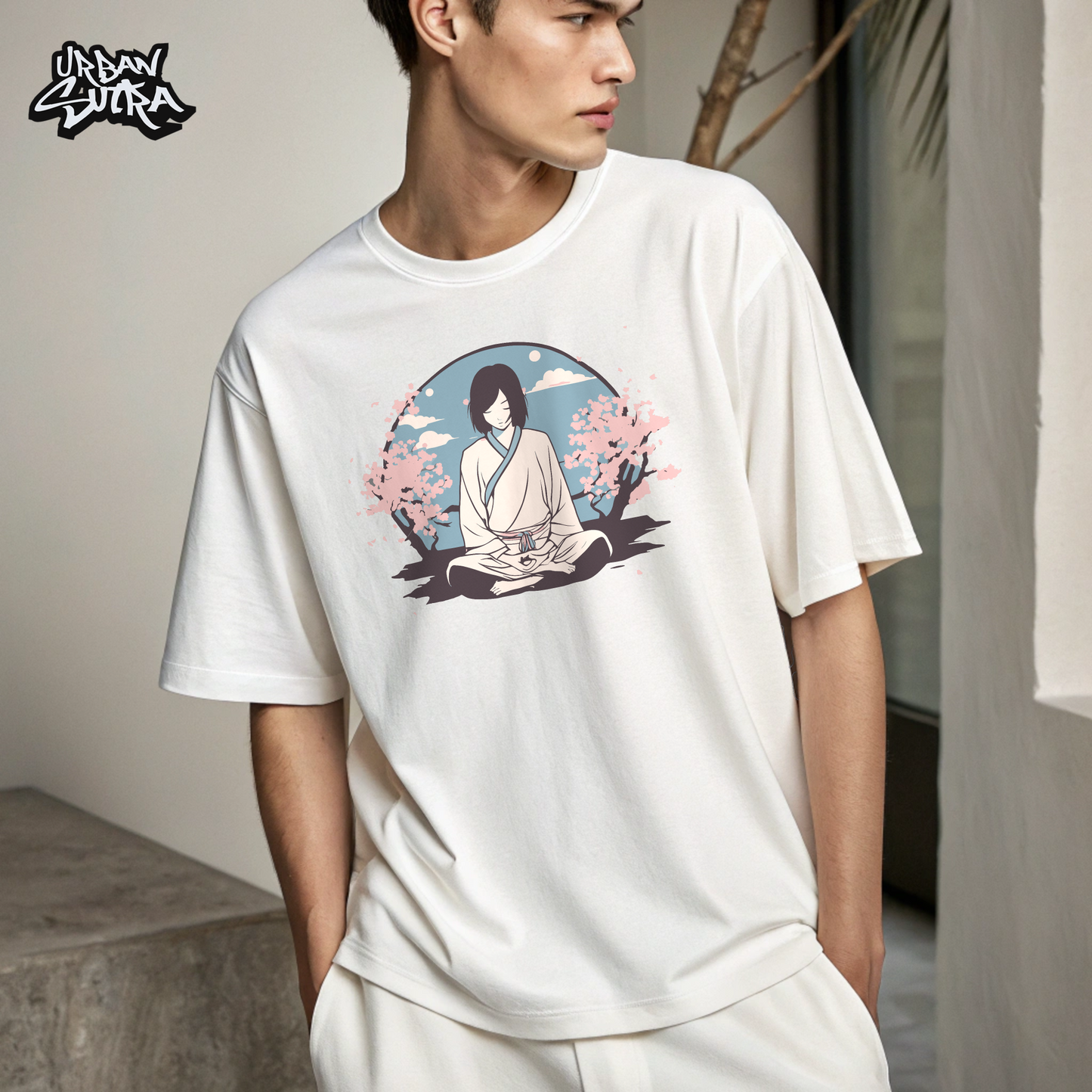 "Silent Meditation" Men's Oversized Tee