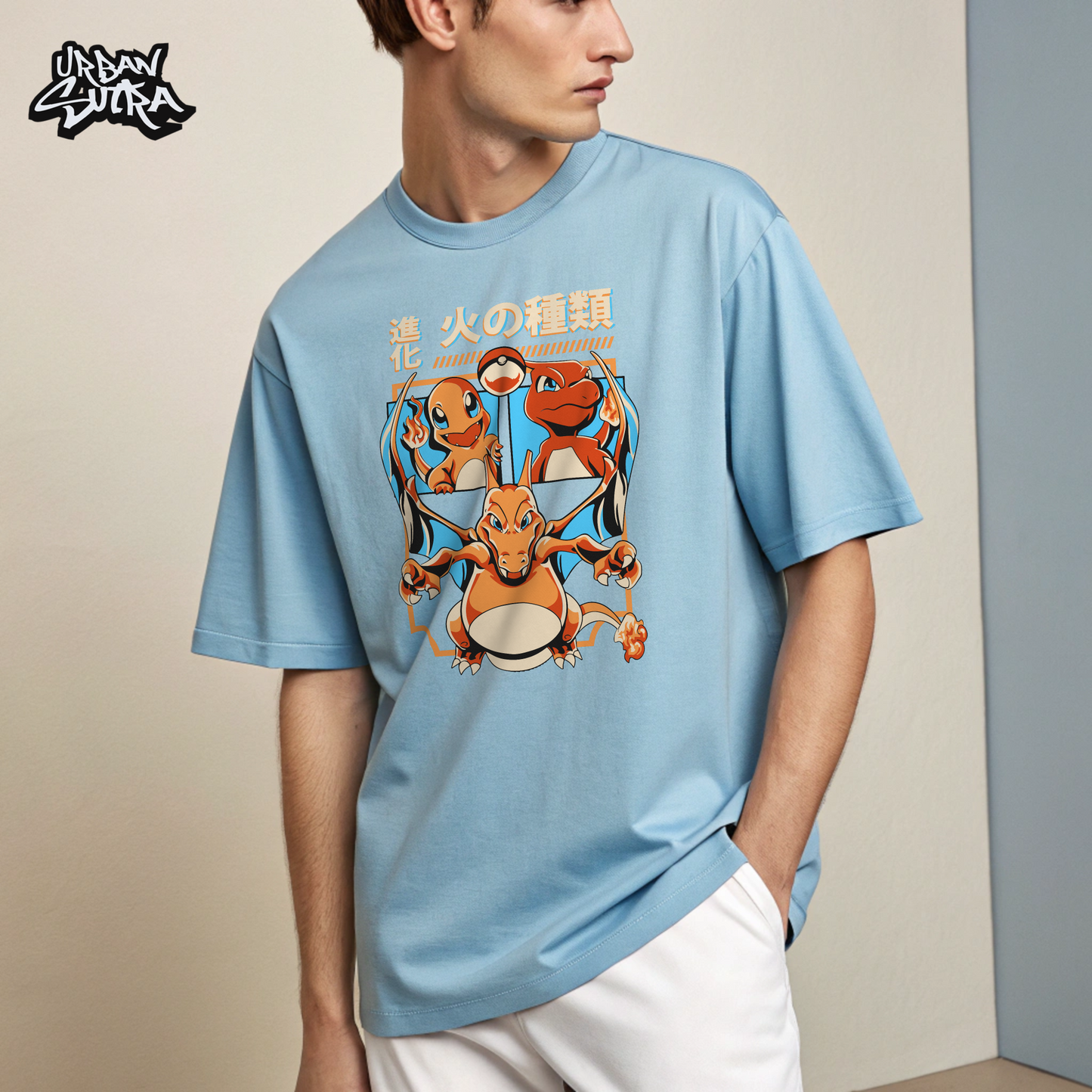 "Fire Evolution" Men's Oversized Tee