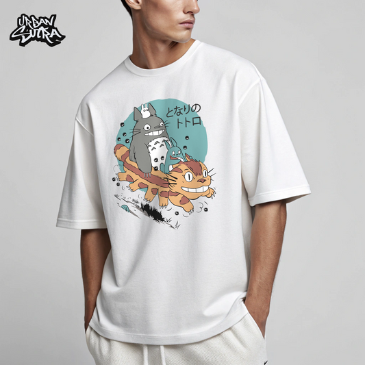 "Crazy Totoro" Men's Oversized Tee