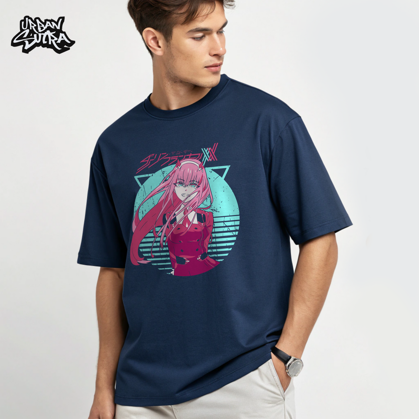 "Darling Zero Two" Men's Oversized Tee