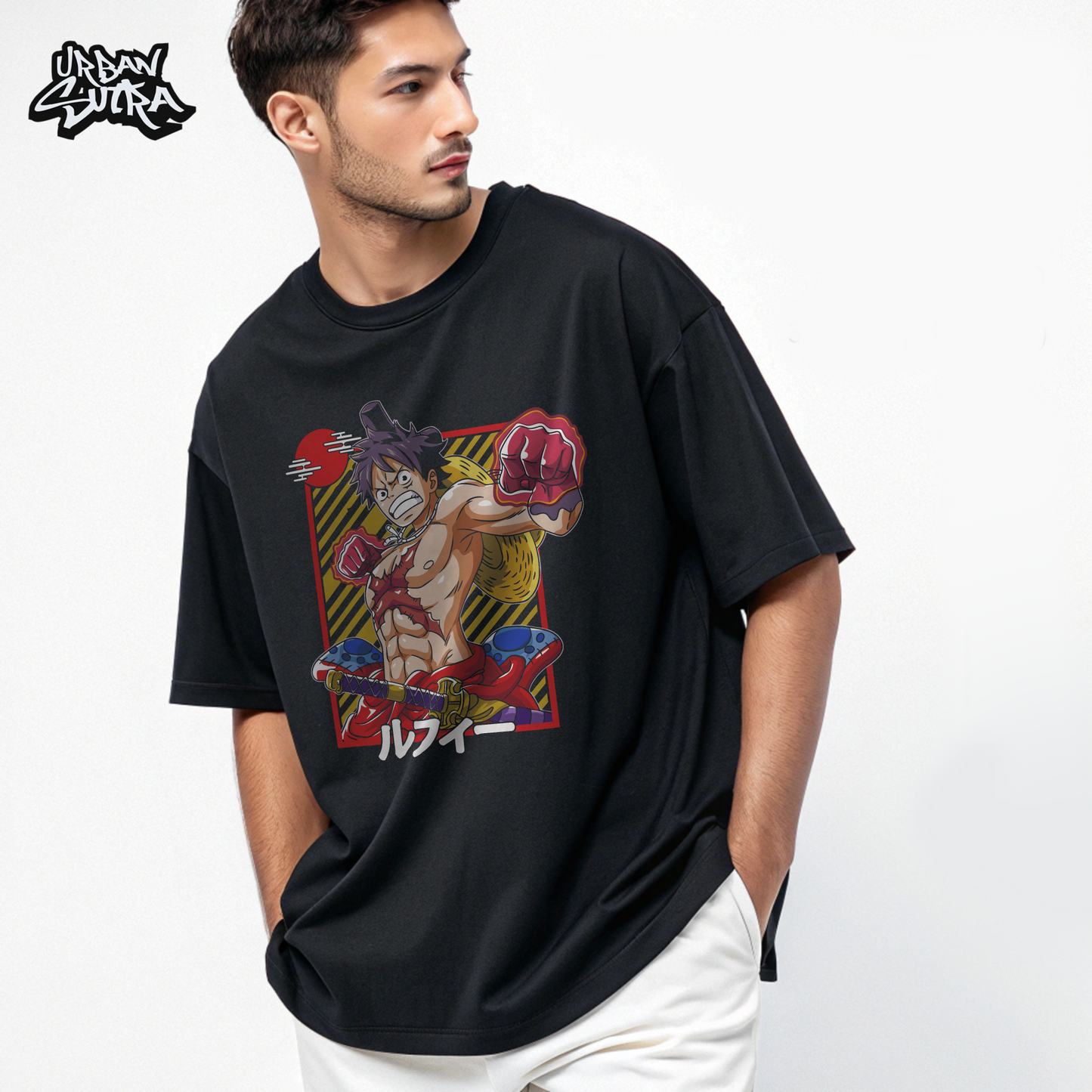 "Wano Luffy" Men's Oversized Tee
