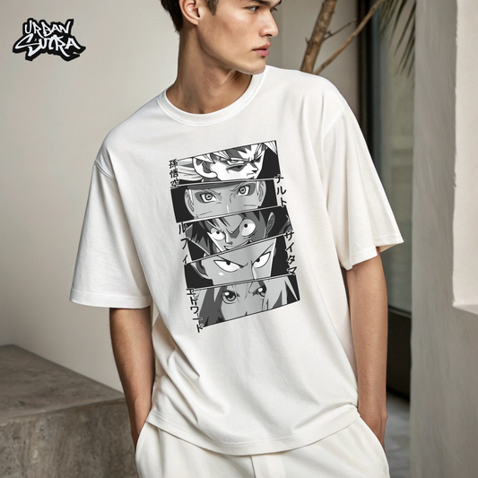 "Anime Heroes" Men's Oversized Tee