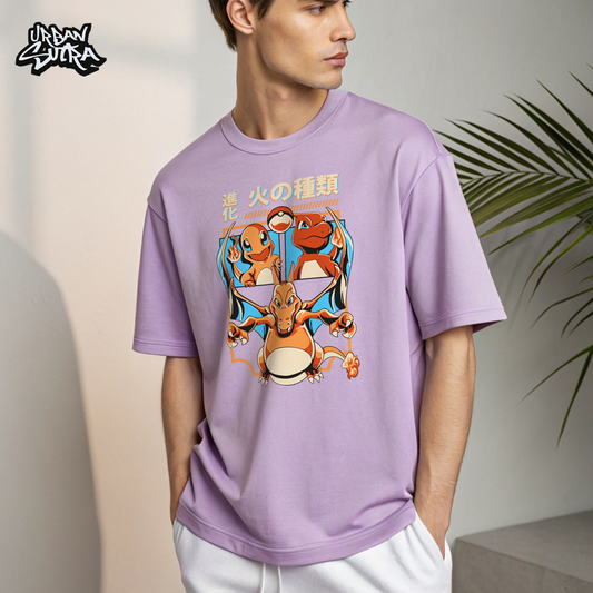 "Fire Evolution" Men's Oversized Tee
