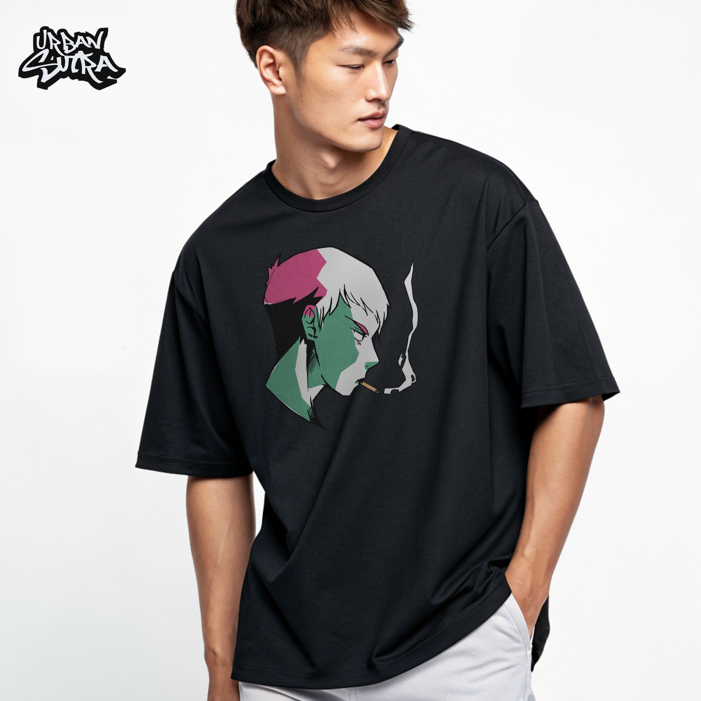 "Cyberpunk Smoker" Men's Oversized Tee