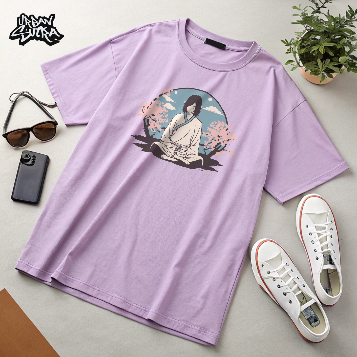 "Silent Meditation" Men's Oversized Tee