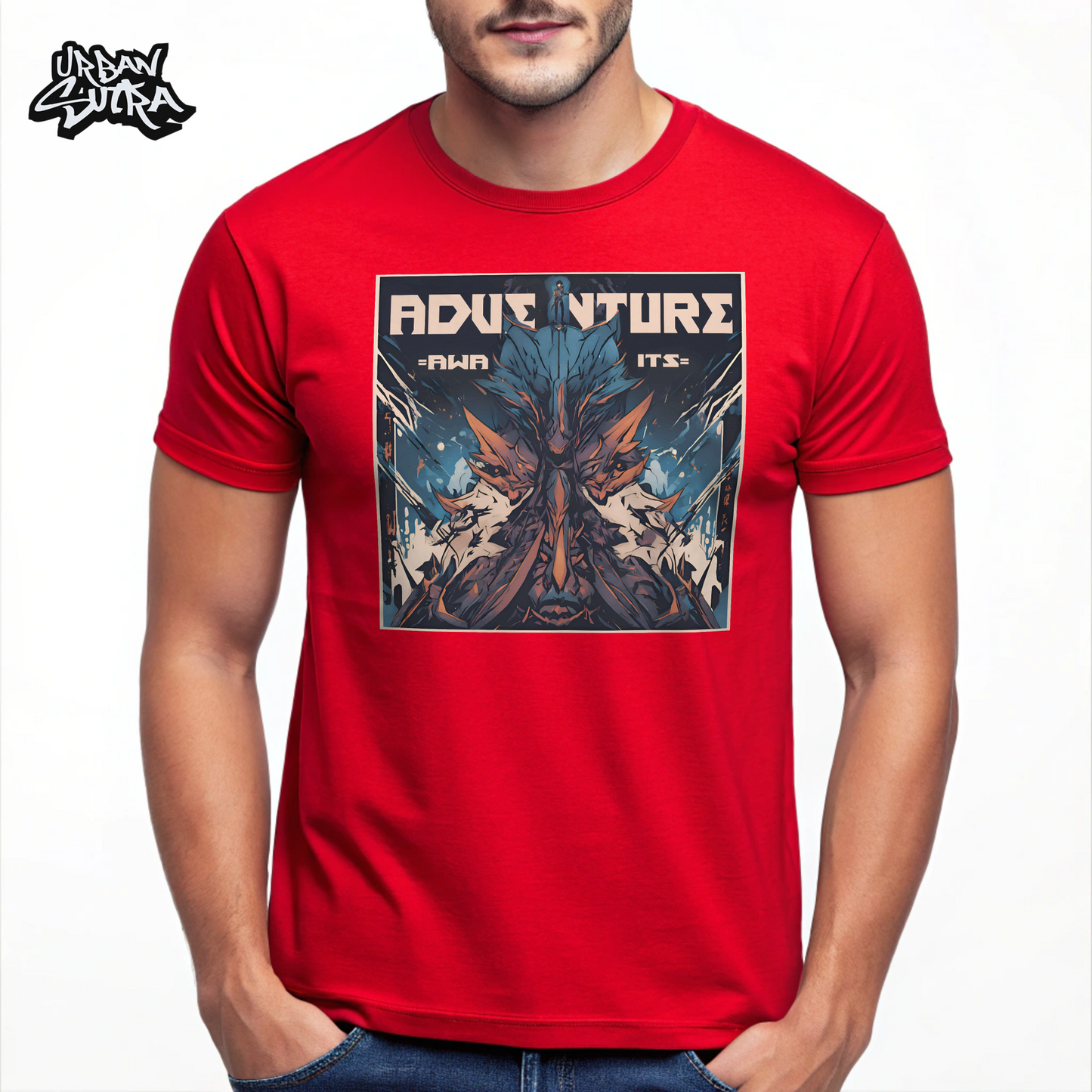 "Adventure Awaits" Men's Regular Fit Tee
