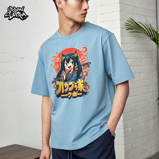 "Neko Gal" Men's Oversized Tee
