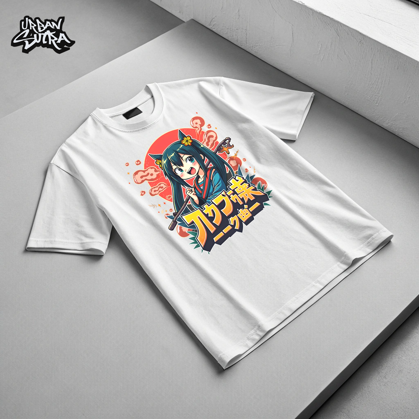 "Neko Gal" Men's Oversized Tee