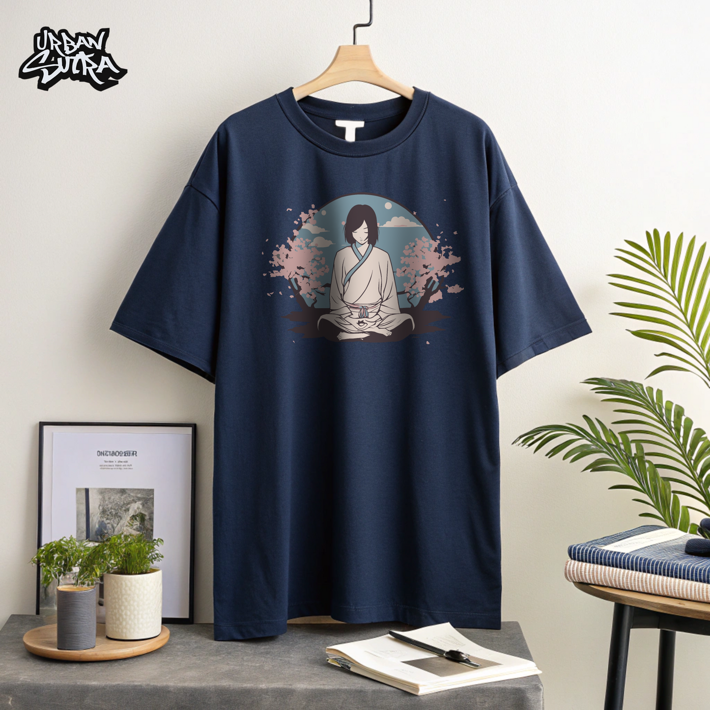 "Silent Meditation" Men's Oversized Tee