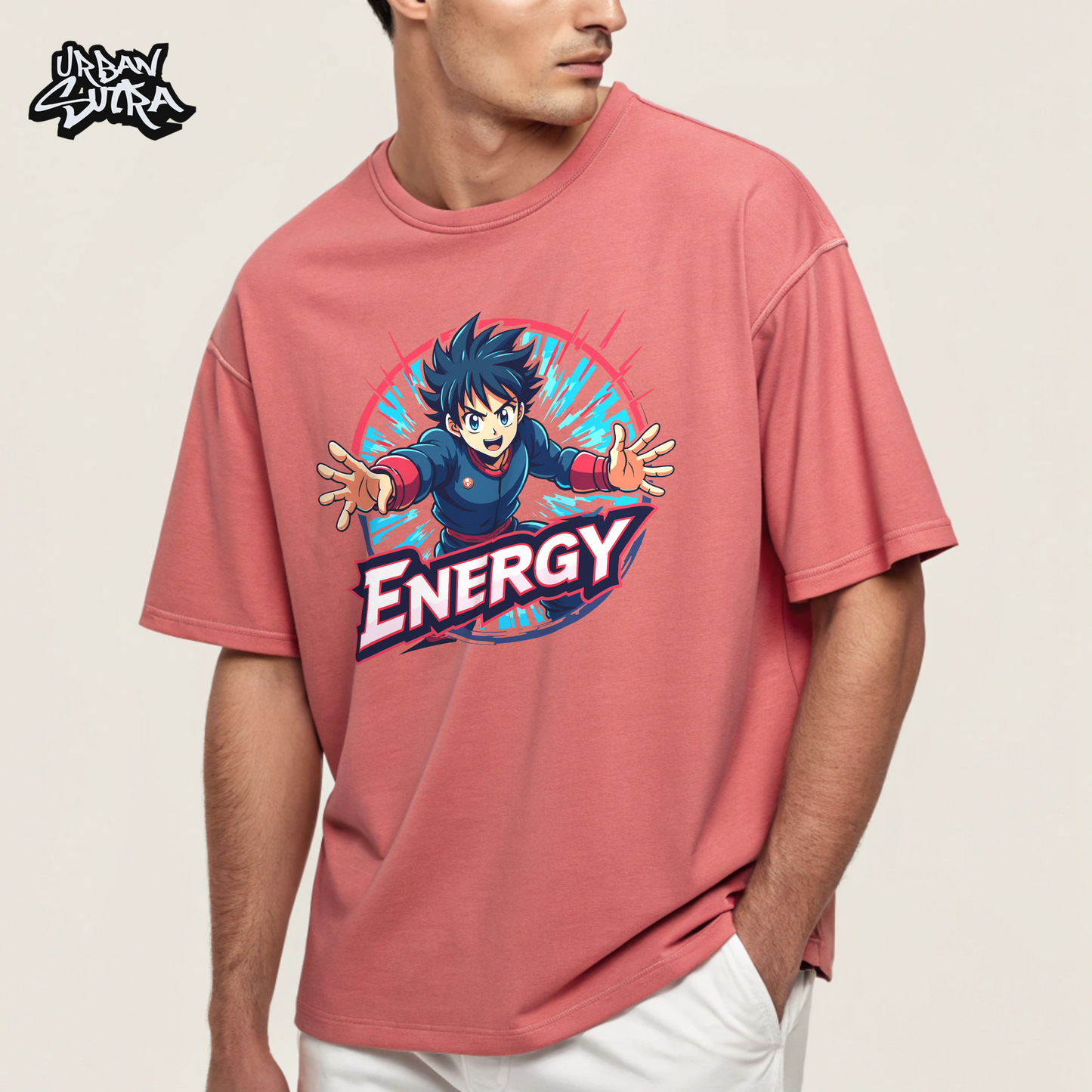 "Hero Energy" Men's Oversized Tee