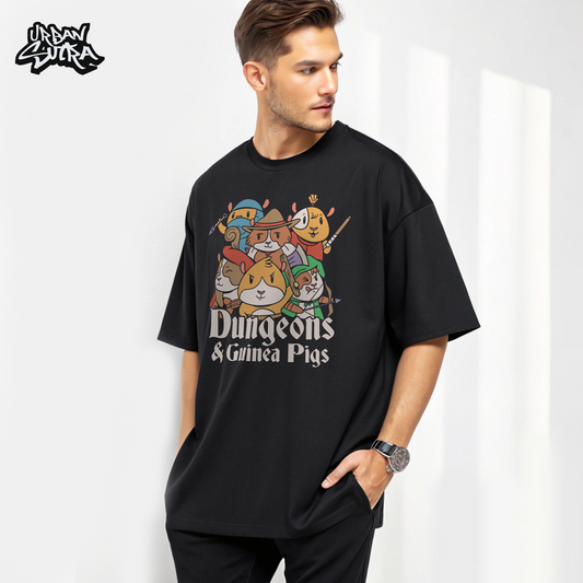 "Dungeons & Guinea Pigs" Men's Oversized Tee