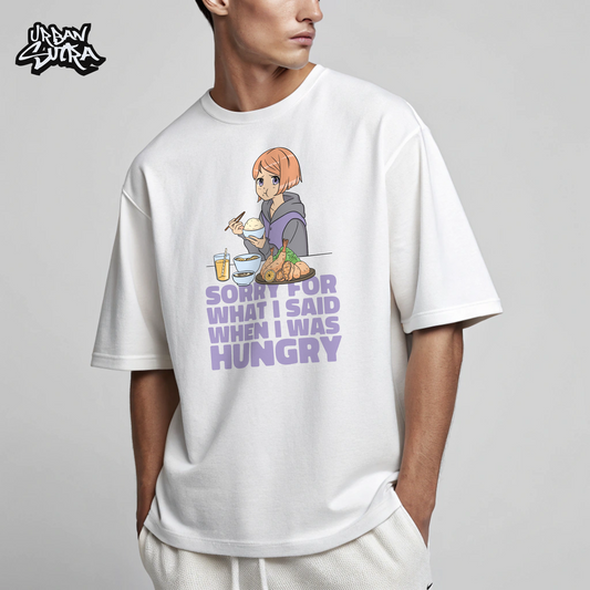 "Hungry Talk" Men's Oversized Tee