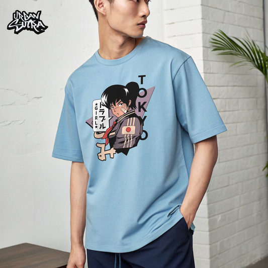 "Tokyo Girl" Men's Oversized Tee