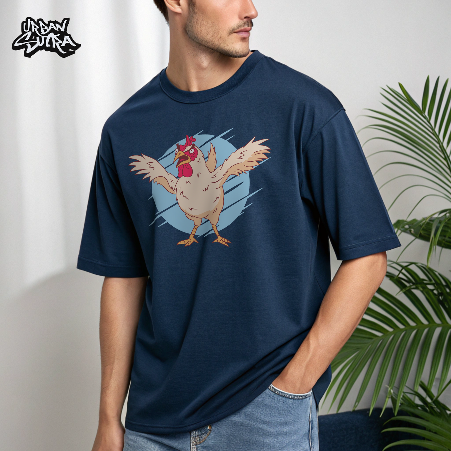 "Chicken Rage" Men's Oversized Tee